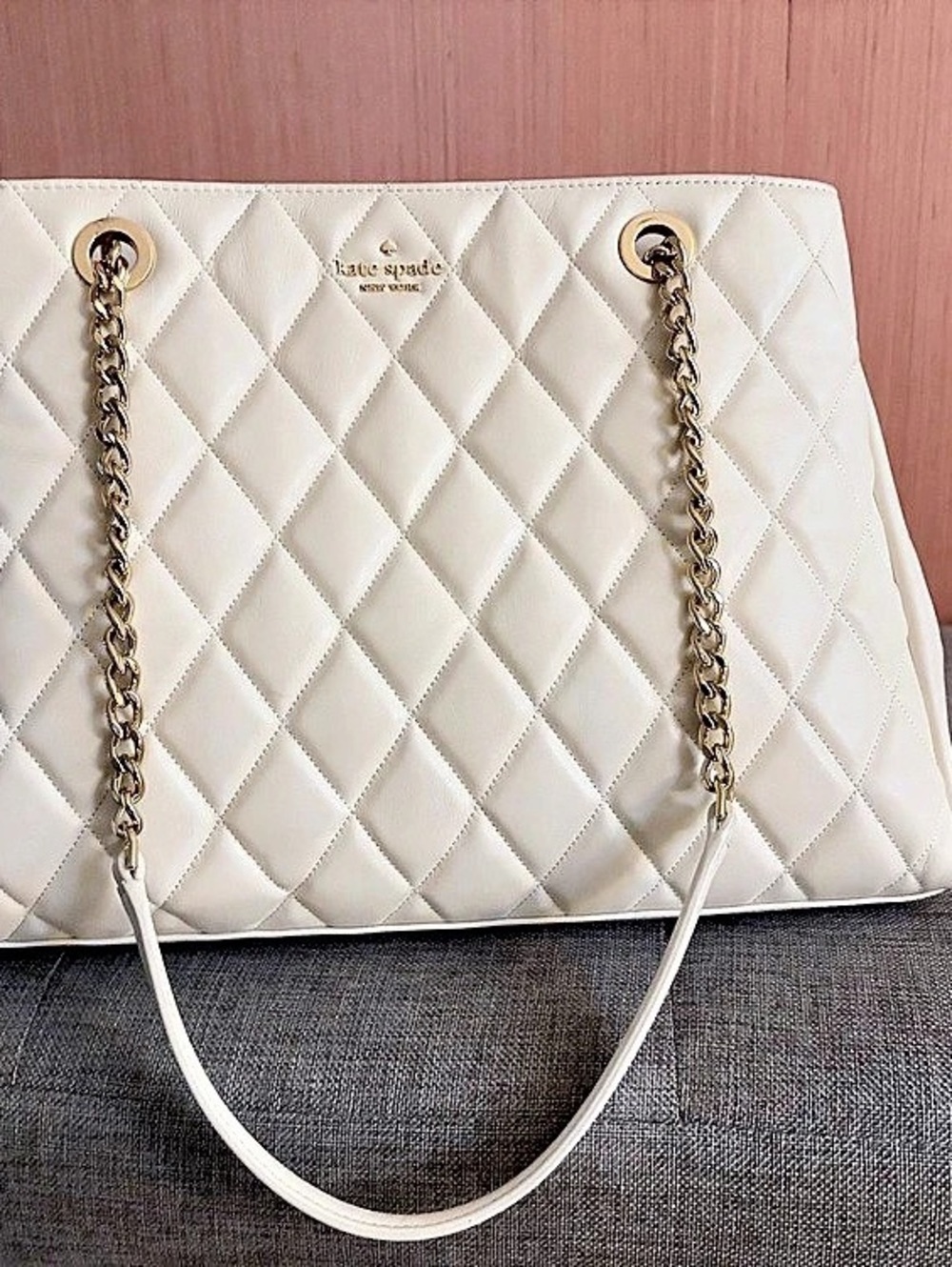 Kate Spade Quilted Shoulder Bag in Meringue